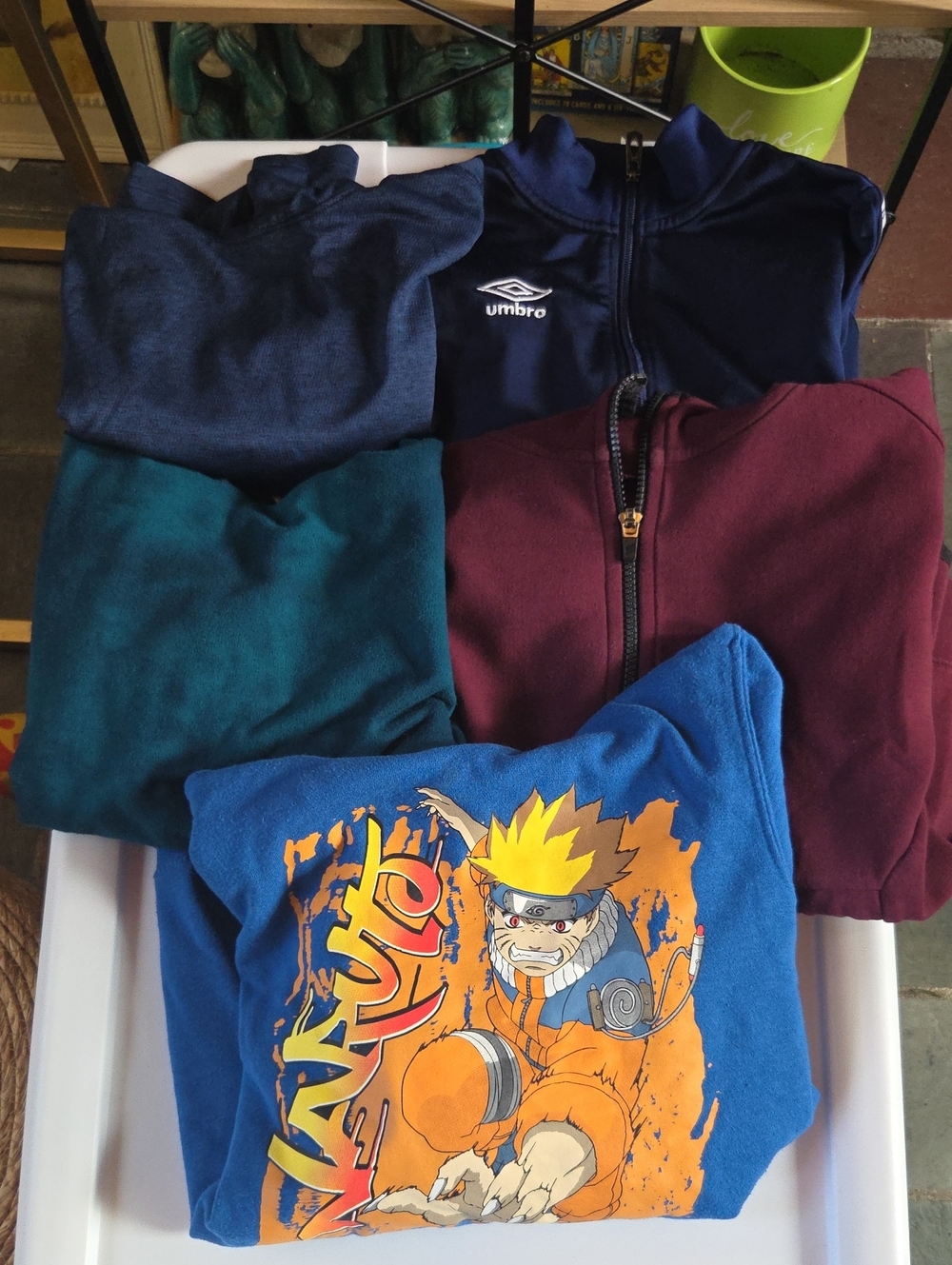 Boys Medium Sweatshirt Hoodie Bundle Lot DSG Naruto Umbro Wonder Nation 8-10-12